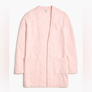 J. Crew Long Open Cardigan Sweater in Extra-Soft Yarn, Dusty Blush, Size Medium